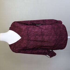 Worthington Long Sleeve Blouse Size Small Black & Burgundy